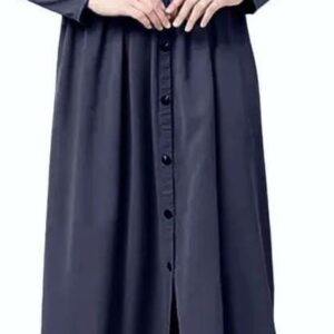 Firdose Fabric Front Open Simple Abaya