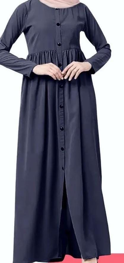 Firdose Fabric Front Open Simple Abaya