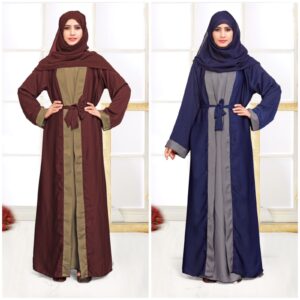 Attached Koti Pattern Colourful Abaya