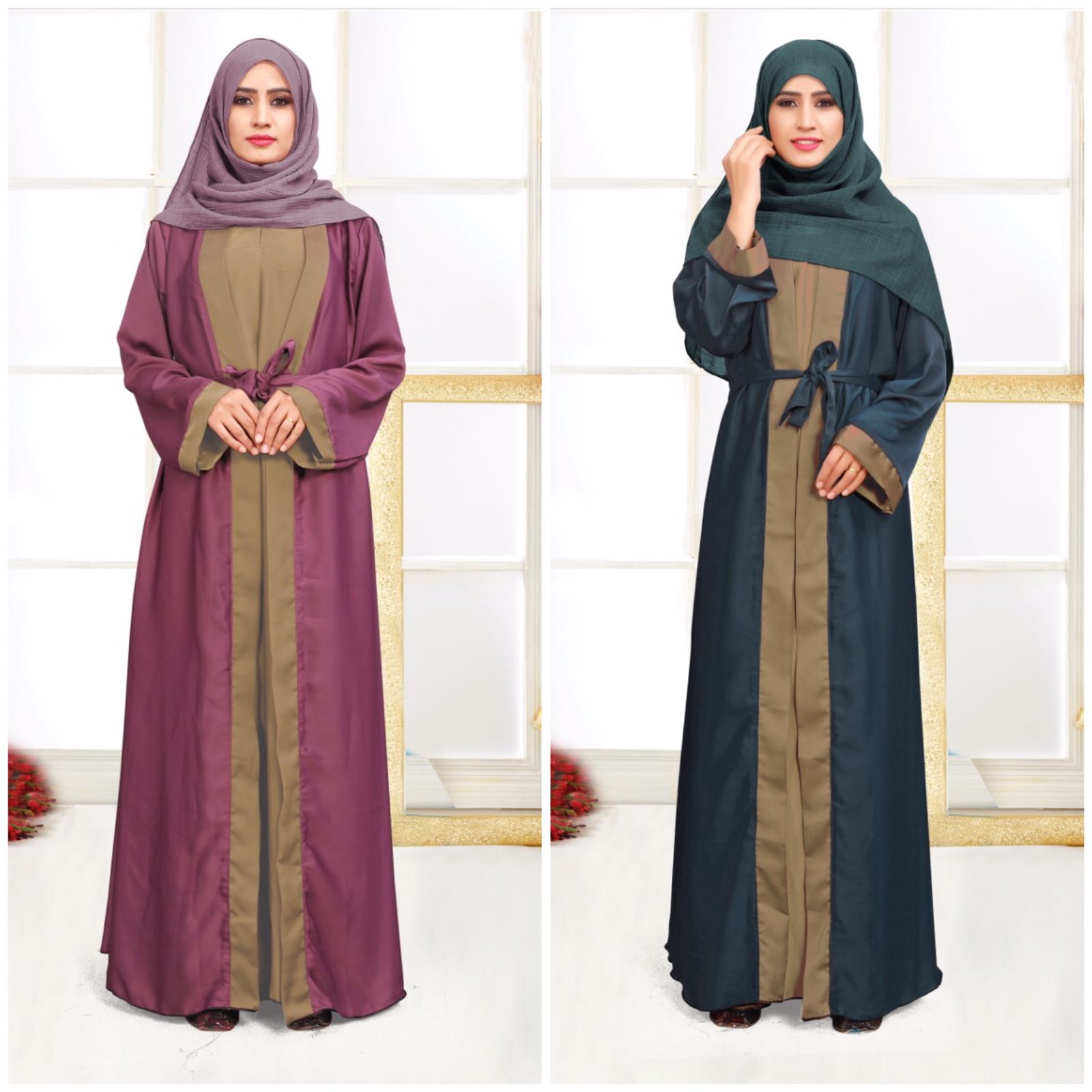 2Attached Koti Pattern Colourful Abaya