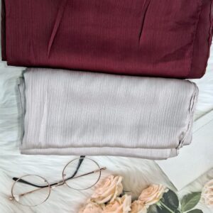 muna satin maroon n silver